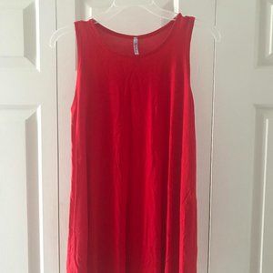 Sleeveless Red Tunic Top